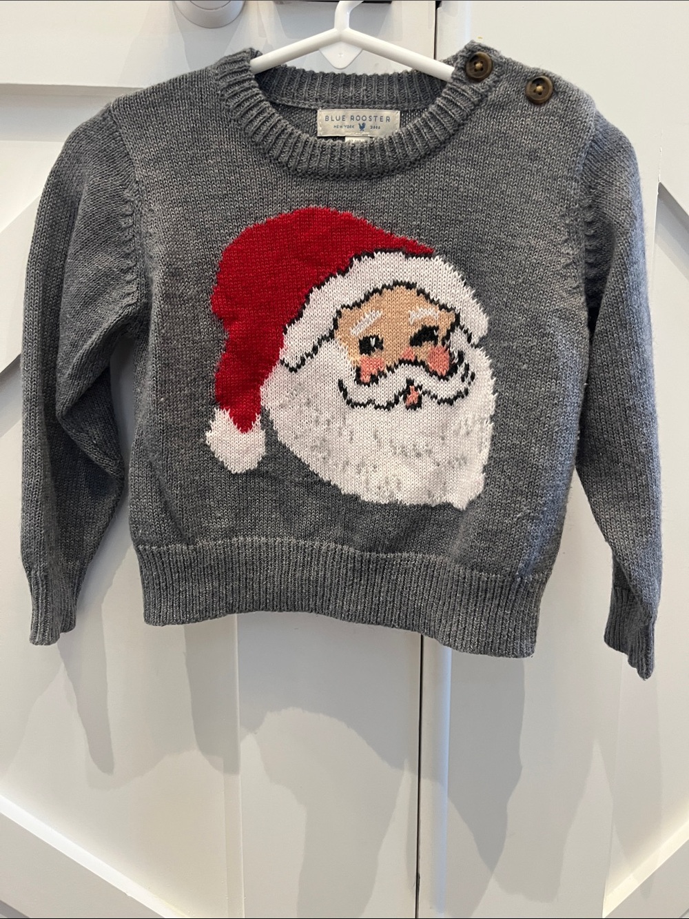 Blue Rooster Gray Santa Sweater 12/18m